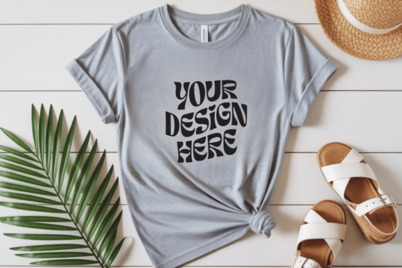Download Bella Canvas 3001 Tshirt Flat Lay Mockup - Bella canvas Collection